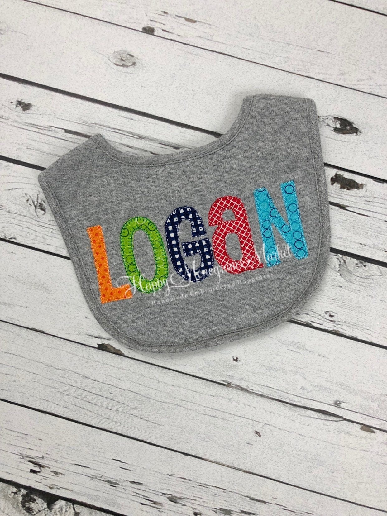 Baby Boy Gender Neutral Cotton Infant Gown and Bib Personalized Embroidery Name
