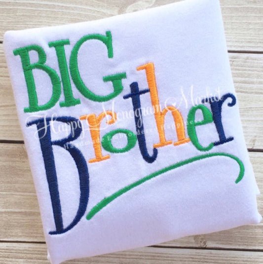 Big Brother Embroidered Shirt, Sibling Photo Outfit, Coordinating Brother Shirts, Custom Kids Shirt