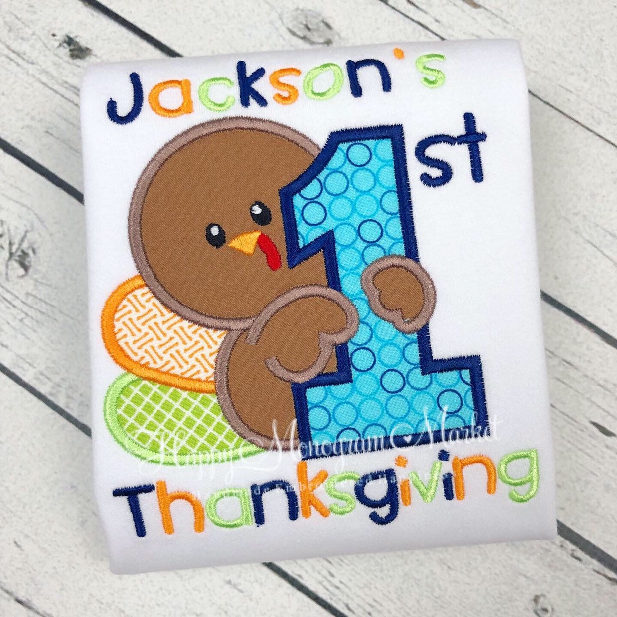 Baby's First Thanksgiving Turkey Cotton Shirt T Shirt Bodysuit personalized