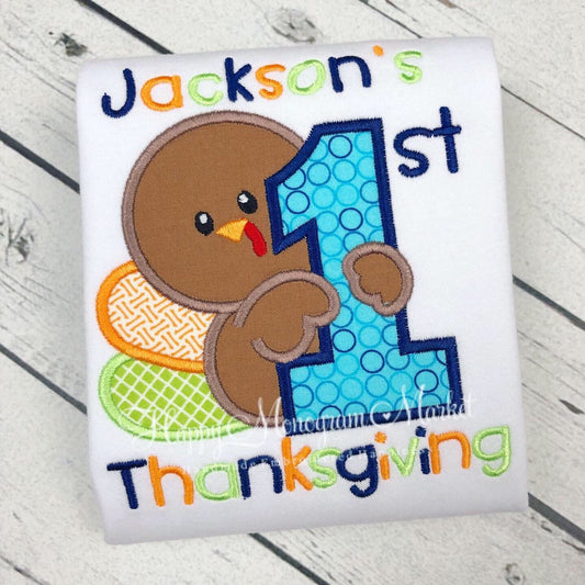 Baby's First Thanksgiving Turkey Cotton Shirt T Shirt Bodysuit personalized