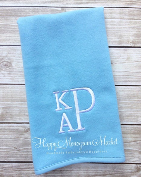 Baby Boy or Girl Monogrammed Embroidery Burp Cloth
